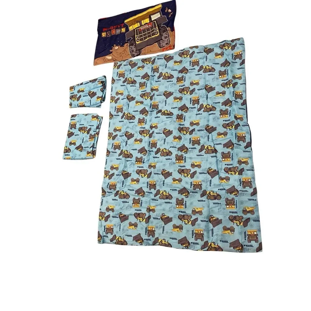 Tonka Toddler Bedding Set 4Pc Construction Truck Sheet Pillowcase Quilt Boys